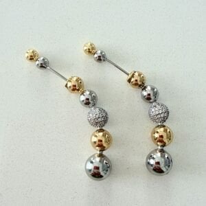 Altın Kaplama Tasarım Topçuk Küpe