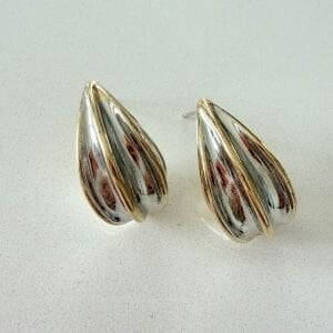 Altın Kaplama Çift Renkli Marka Model Damla Küpe