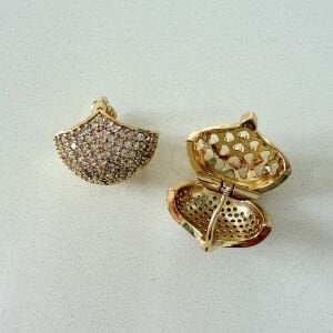 Altın Kaplama Taşlı Sepet Küpe