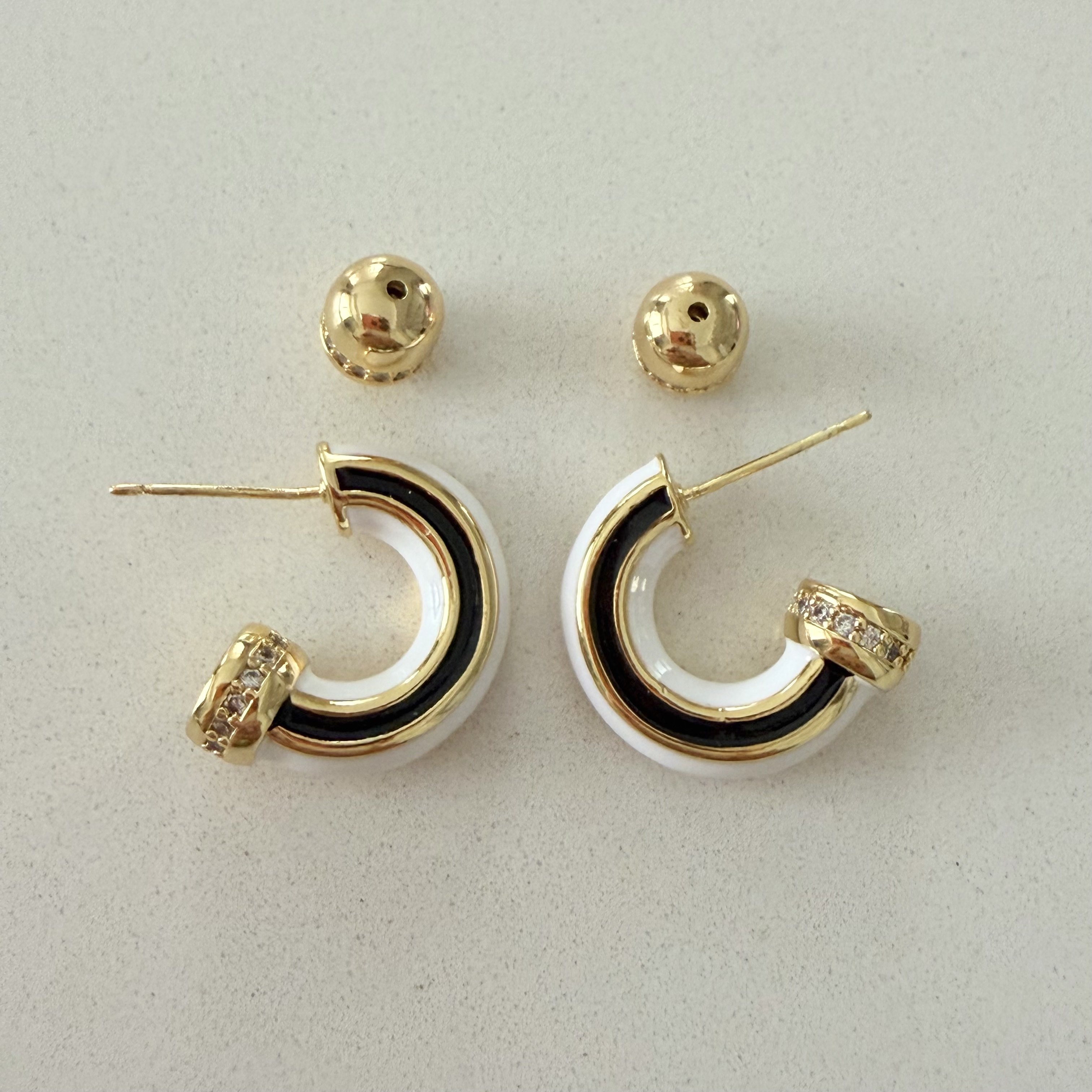 Altın Kaplama Mineli Taşlı Halka Küpe