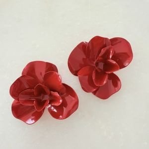 Marka Model Kırmızı Çiçek Küpe