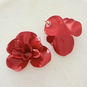 Marka Model Kırmızı Çiçek Küpe