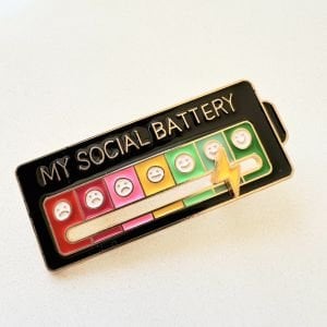 Social Battery Broş (siyah)