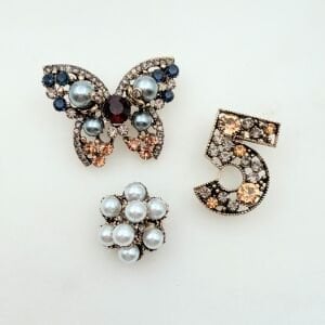 Kelebek Detaylı 3’lü Set Broş