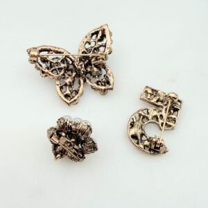 Kelebek Detaylı 3’lü Set Broş