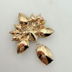 Mavi Kristal Taşlı Gold Broş