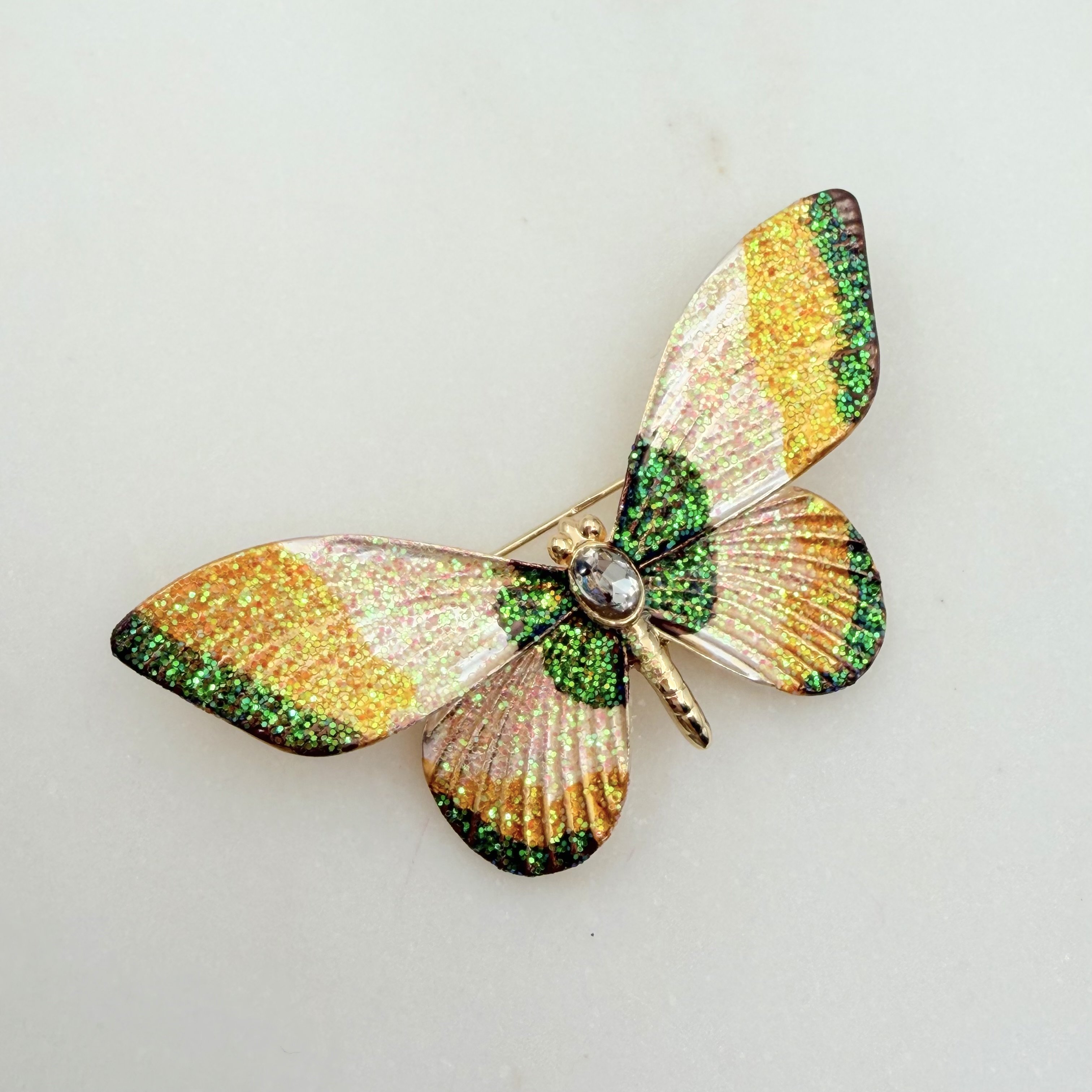 Simli Kelebek Broş