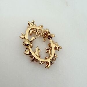 Pembe Taşlı Çiçek Broş