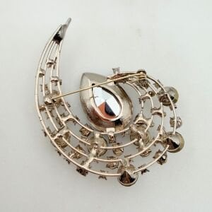 Mavi Kristal Taşlı Damla Form Broş