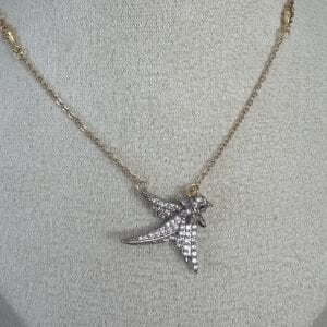 Altın Kaplama Marka Model Taşlı Kuş Kolye