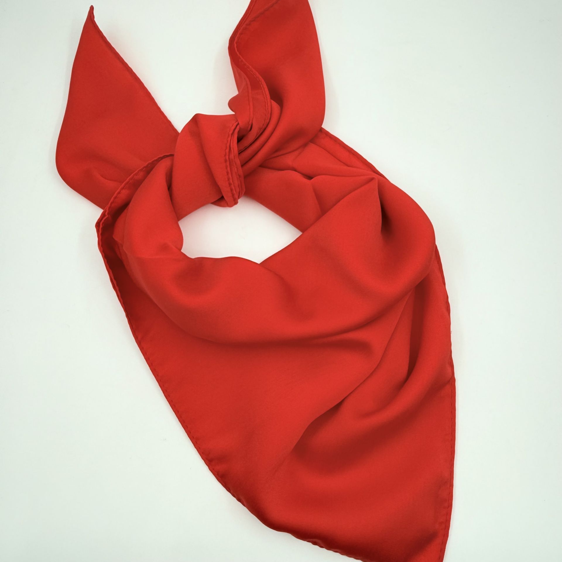 Kırmızı İpek Saten Fular