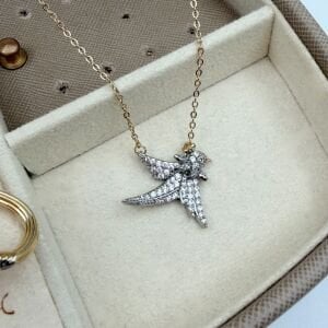 Altın Kaplama Taşlı Kuşlu Kombin