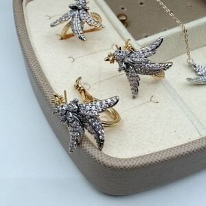 Altın Kaplama Taşlı Kuşlu Kombin