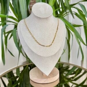 Altın Kaplama Ataç Zincir Kolye (60cm)