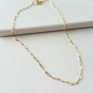 Altın Kaplama Ataç Zincir Kolye (60cm)