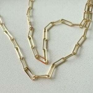 Altın Kaplama Ataç Zincir Kolye (60cm)