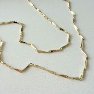 Altın Kaplama İnci Prizma Kolye (60cm)