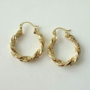 Altın Kaplama Işıltılı Burgu Küpe (2,5cm)