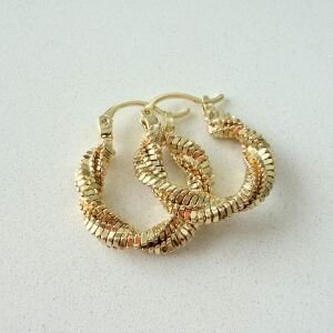 Altın Kaplama Işıltılı Burgu Halka Küpe (2cm)