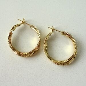 Altın Kaplama Lazer Kesim 3lü Halka Küpe (2,5cm)