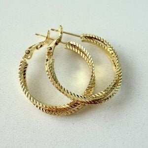 Altın Kaplama Lazer Kesim 3lü Halka Küpe (2,5cm)