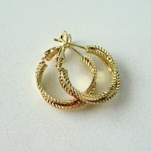 Altın Kaplama Lazer Kesim 3lü Halka Küpe (2cm)