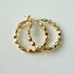 Altın Kaplama Prizma Halka Küpe (2,5cm)