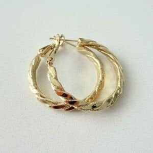 Altın Kaplama Burgu Halka Küpe (3cm)