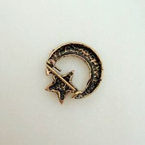 Taş Detaylı Ay Yıldız Broş
