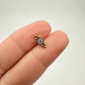 Taşlı Topçuklu Tragus Küpe