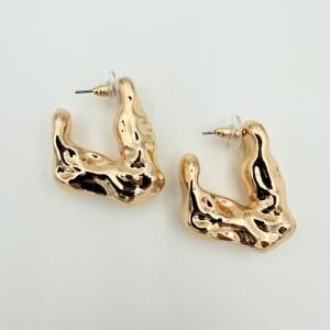 Altın Kaplama Dal Formunda Küpe -gold-