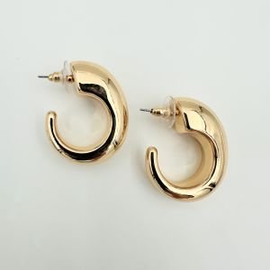 Altın Kaplama C Form Küpe -gold-