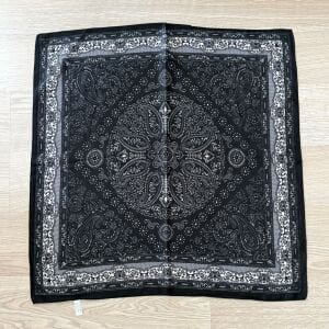 Siyah Şal Desen Pamuklu Şal 70*70cm