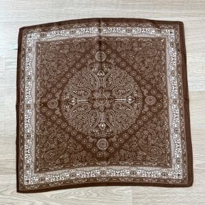 Kahverengi Şal Desenli Pamuklu Şal 70*70cm