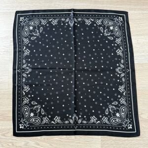 Siyah Yıldız Detaylı Pamuklu Şal 70*70cm