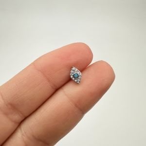 Mavi Mini Taş Detaylı Tragus Küpe