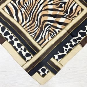 Karışık Desenli İpek Saten Fular (70*70cm)
