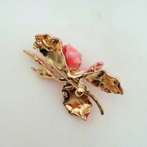 Pembe Süsen Çiçeği Broş
