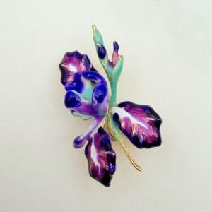 Mor Süsen Çiçeği Broş