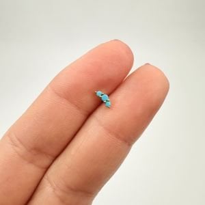 3noktalı Mavi Tragus Küpe