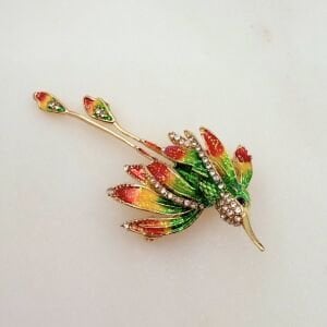 Renkli Mineli Kırlangıç Broş