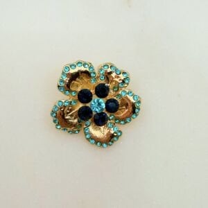 Mavi Taşlı Çiçek Broş