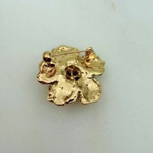 Mavi Taşlı Çiçek Broş