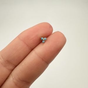3 Nokta Mavi Taşlı Tragus Küpe