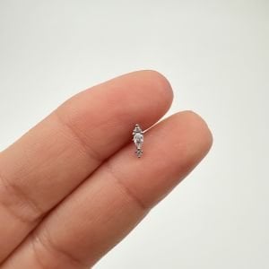Taşlı Tragus Küpe silver