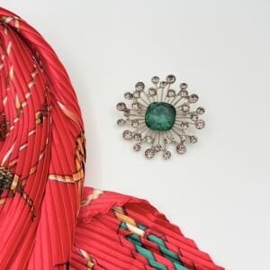 Kırmızı Yeşil Taşlı Fular Kombin