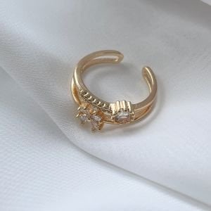 Çiçek Taş Detaylı Yüzük