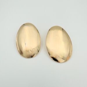 Altın Kaplama Gold Oval Plaka Küpe