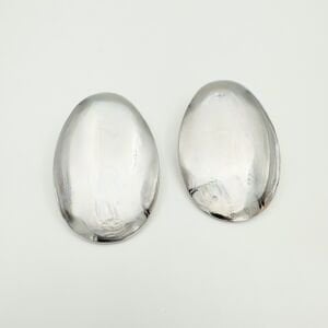 Altın Kaplama Silver Oval Plaka Küpe