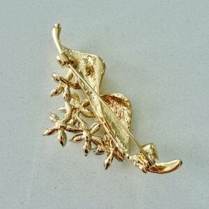 Kristal Taşlı Çiçek Buketi Broş